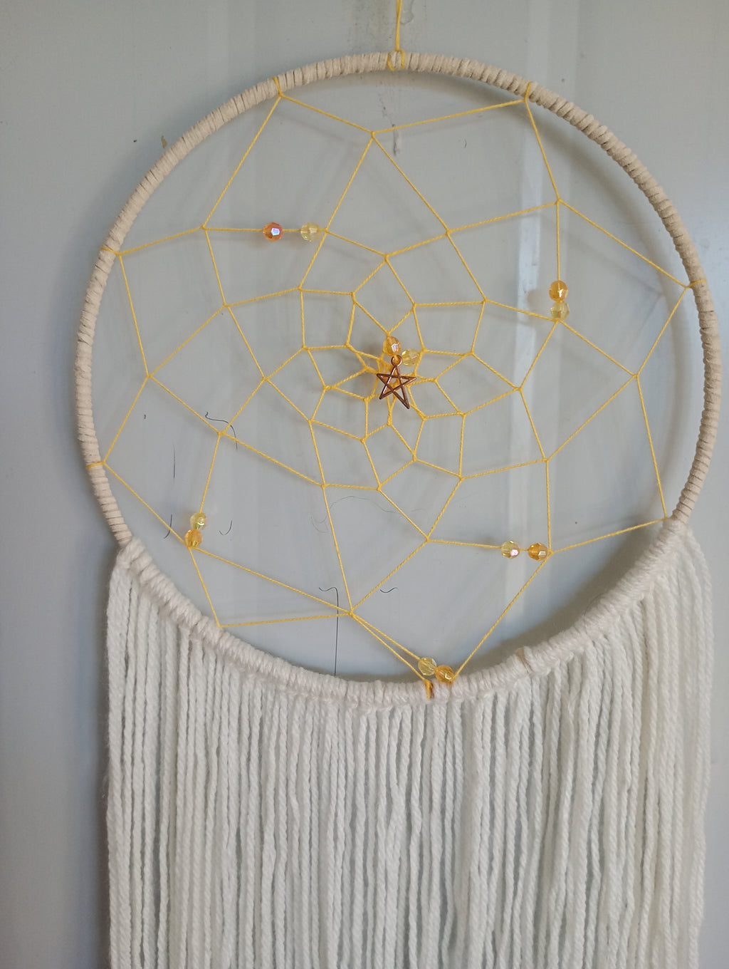 Yellow and Cream Dreamcatcher