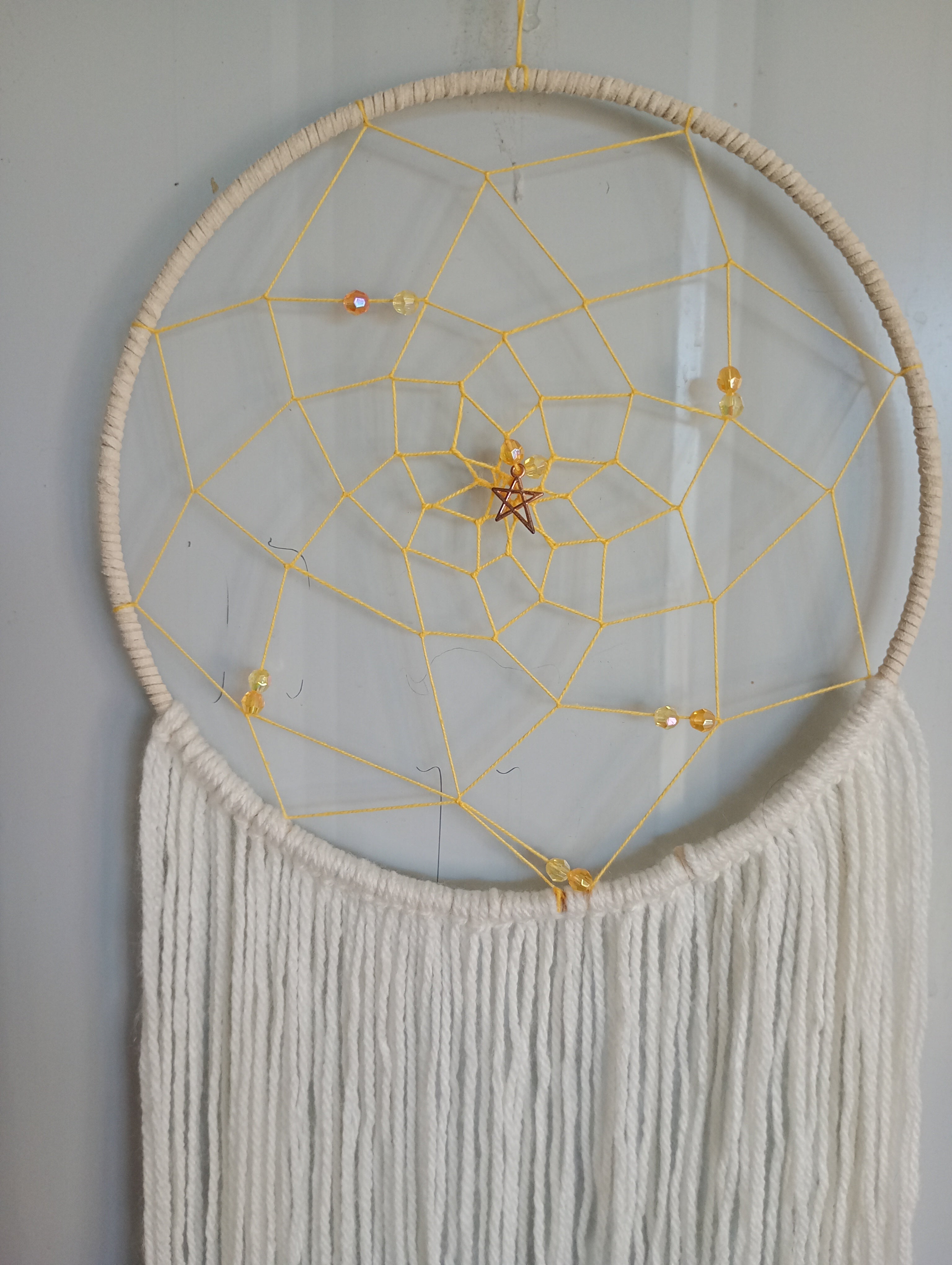 Yellow and Cream Dreamcatcher